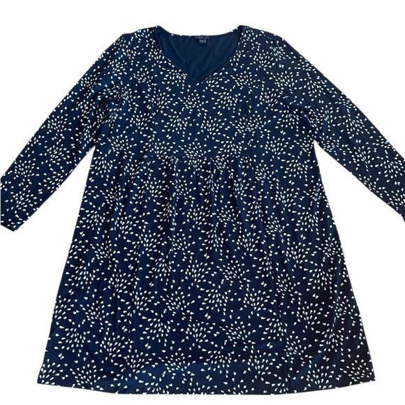J. Jill Black Tan Print Wearever Collection Dress Long Sleeve Size XL Stretch - Picture 1 of 10